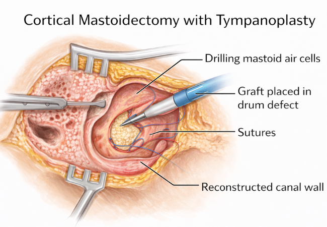 Tympanoplasty with Cortical Mastoidectomy
